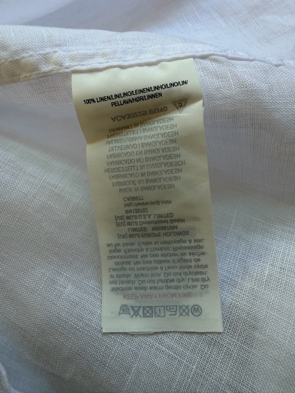 Muji White Band-Collar Linen Shirt - Picture 4 of 5